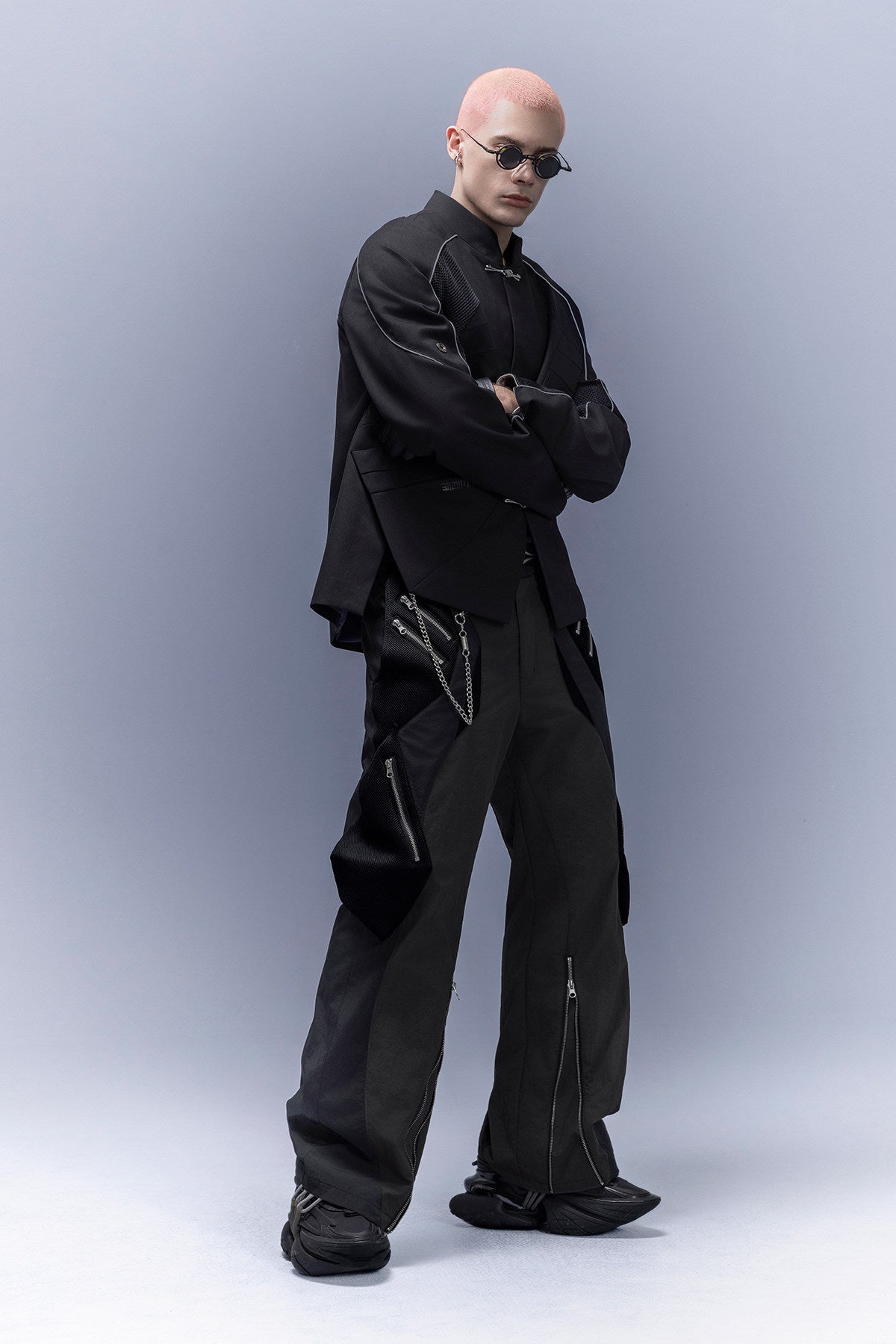 Cyberpunk Samurai Reflective Tang Suit Jacket