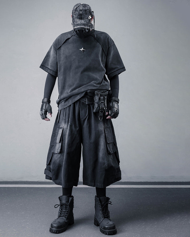 Techwear Distressed Urban Cotton T-Shirt
