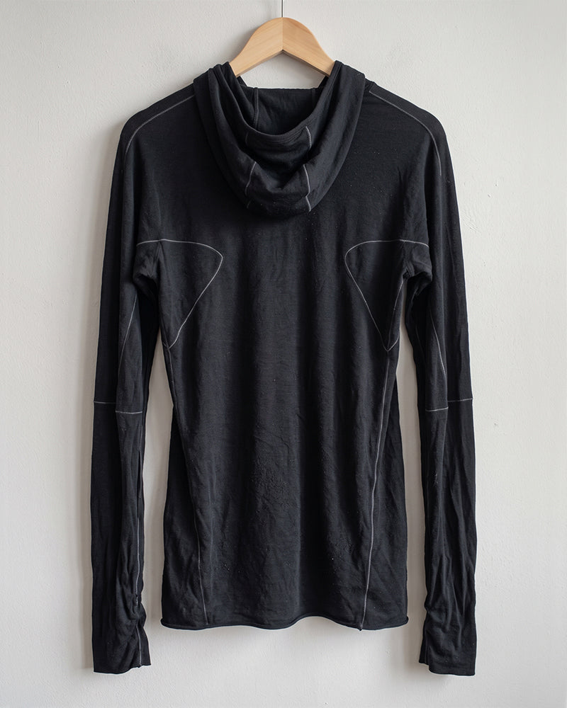 Dystopian Dark Hooded Masked Long Sleeve T-Shirt