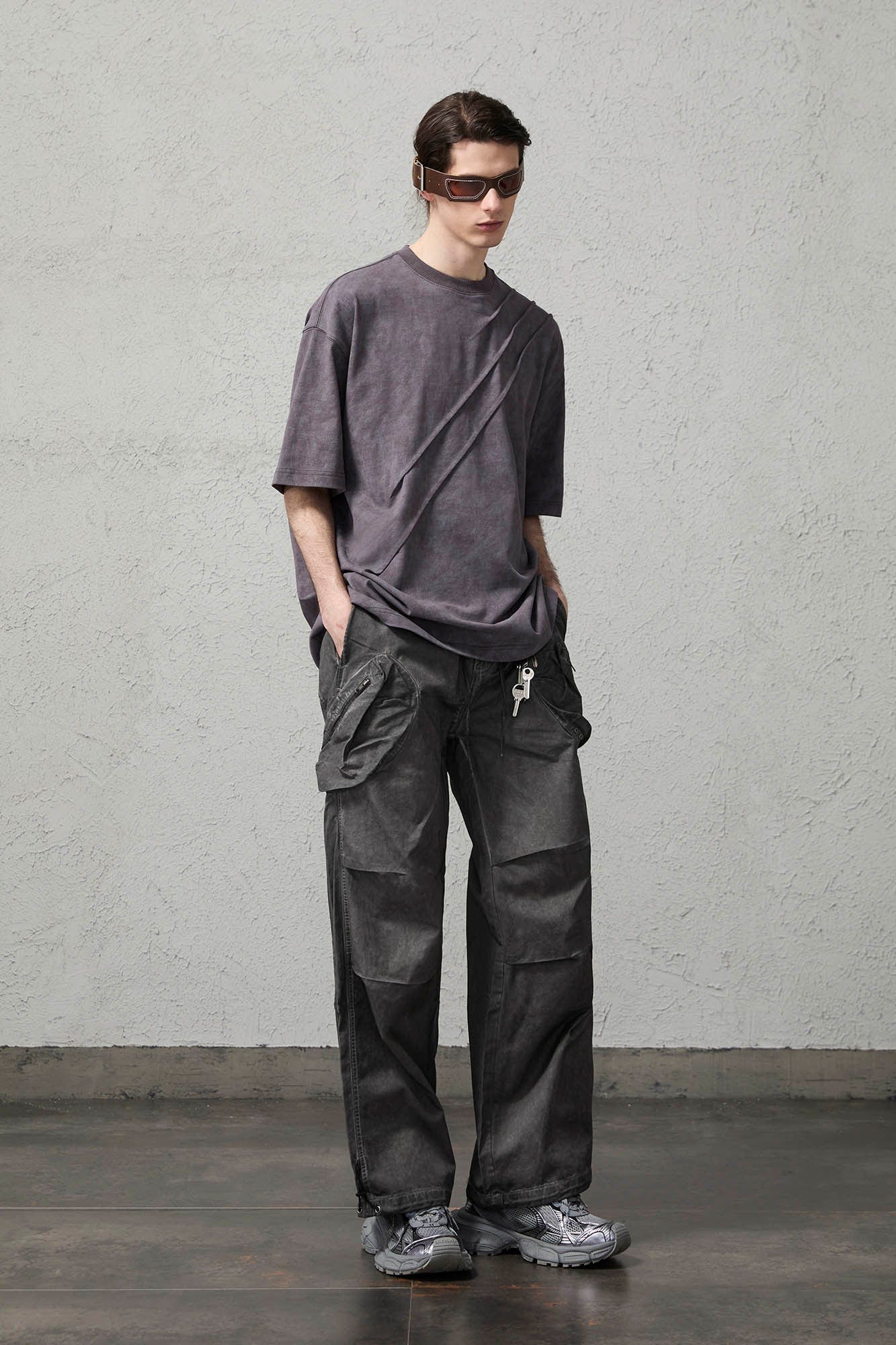 Scratch Spliced Washed T-Shirt