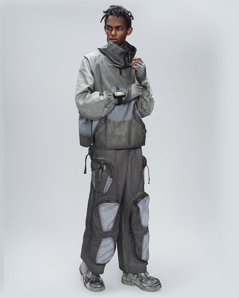 Post-Apocalyptic Multi-Pocket Patchwork Cargo Pants