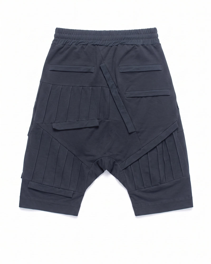 Post-Apocalyptic Pleated Drop-Crotch Shorts