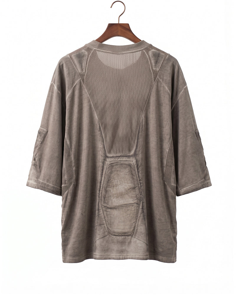 Wasteland Dirty-Dye Mesh Panel Tactical T-Shirt