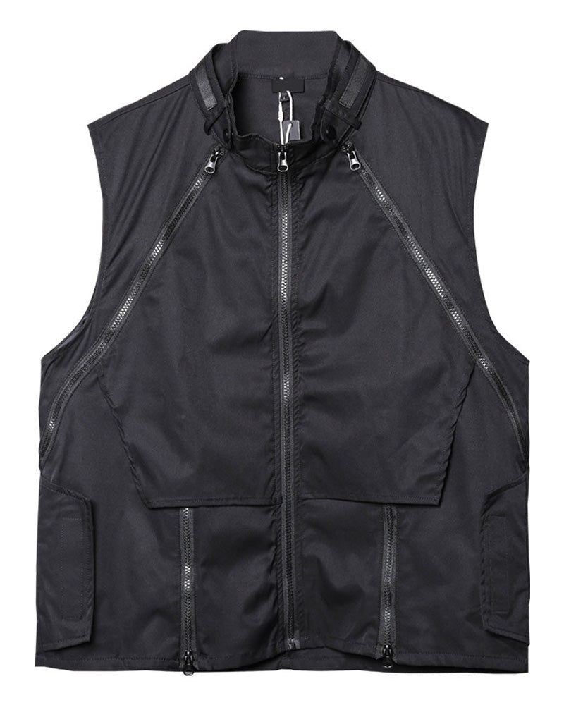 Techwear Multi-Zip Utility Vest