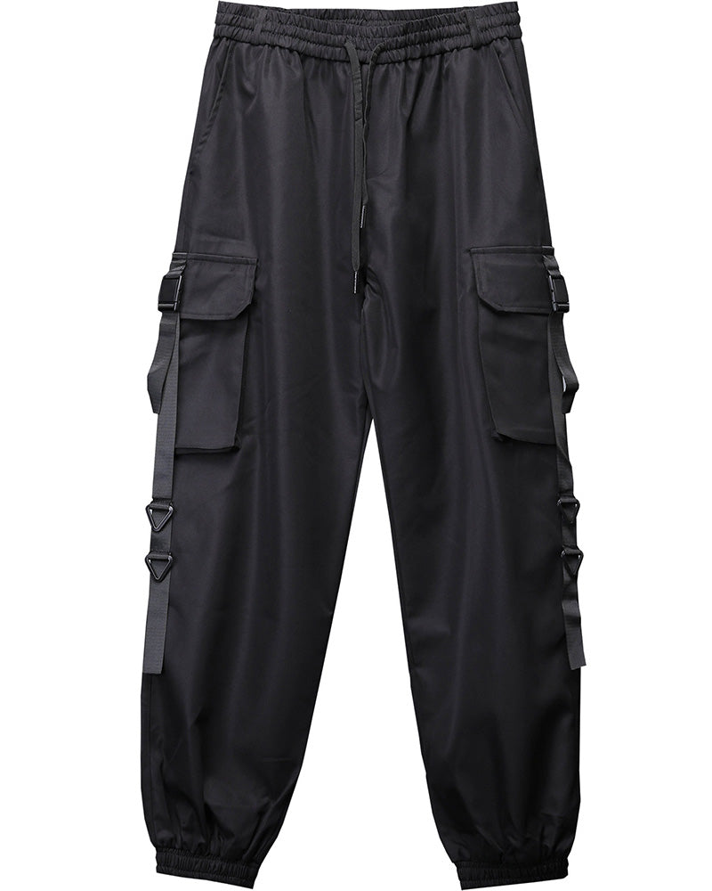 Tactical Strap-Detail Techwear Cargo Pants