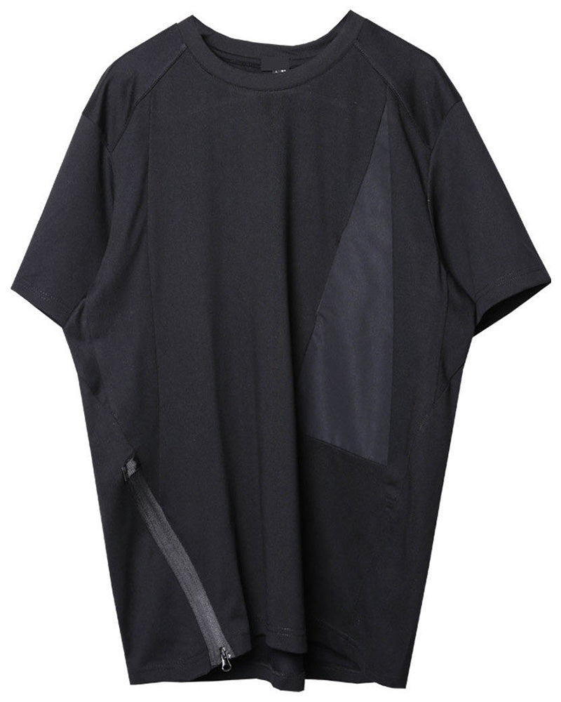 Techwear Patchwork Zipper T-Shirt