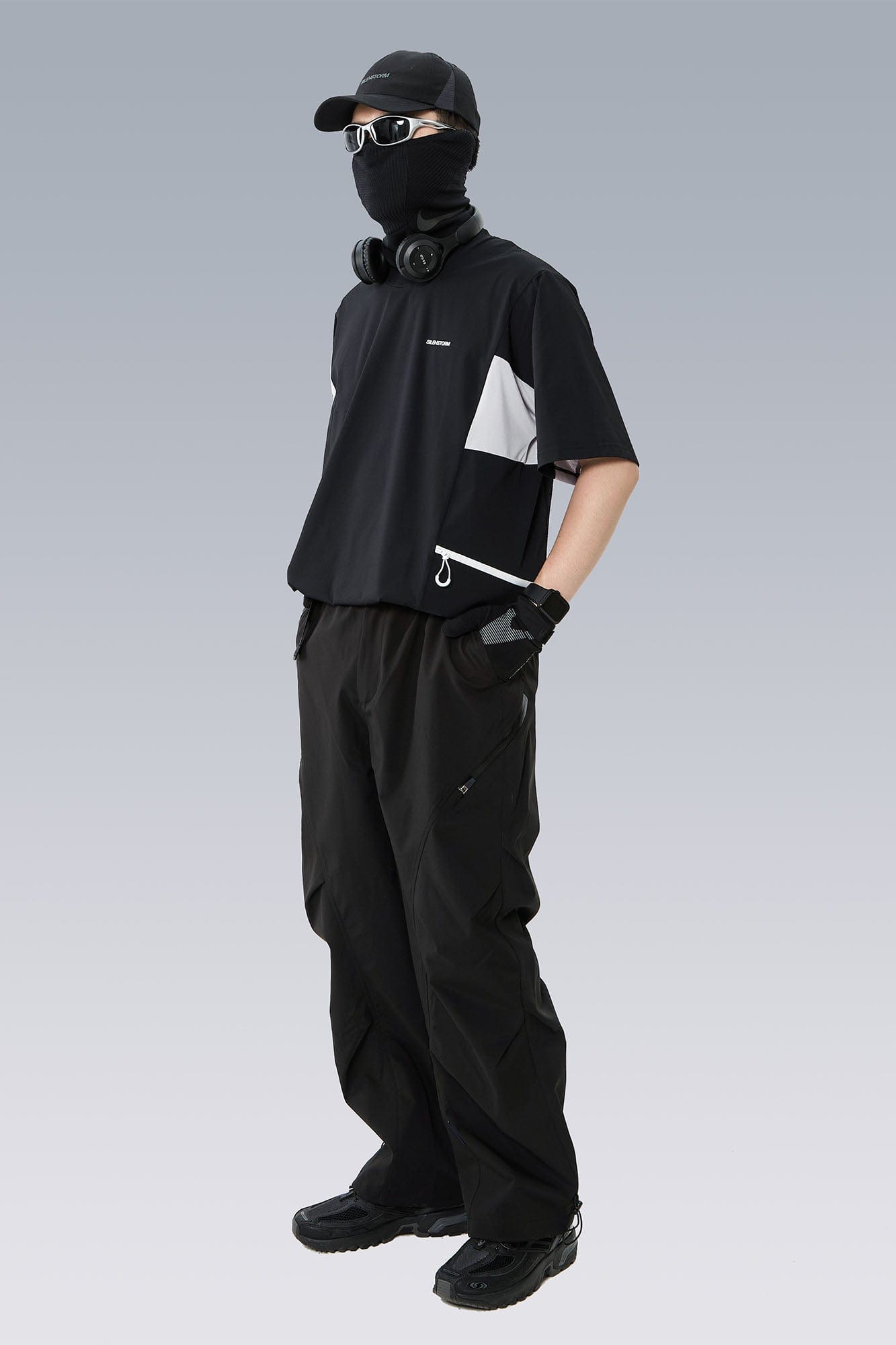 Tech Panel Drawstring-Hem Quick-Dry T-Shirt