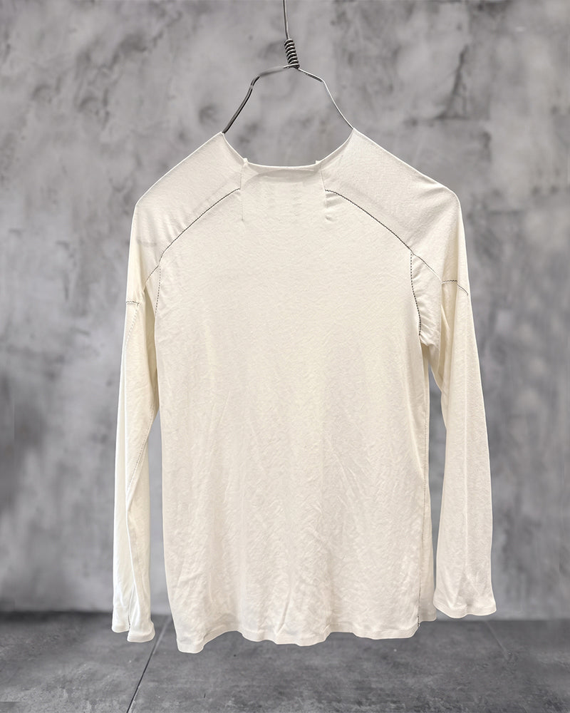 Wasteland Paneled Raw Edge Seam Long Sleeve Tee