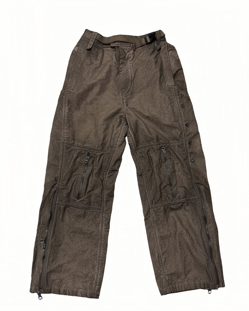 Post-Apocalyptic Faded Multi-Zip Cargo Pants