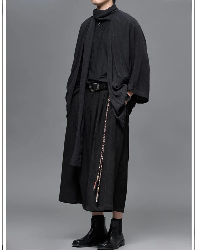 Japanese-Style Mid-Length Unisex Linen Cardigan