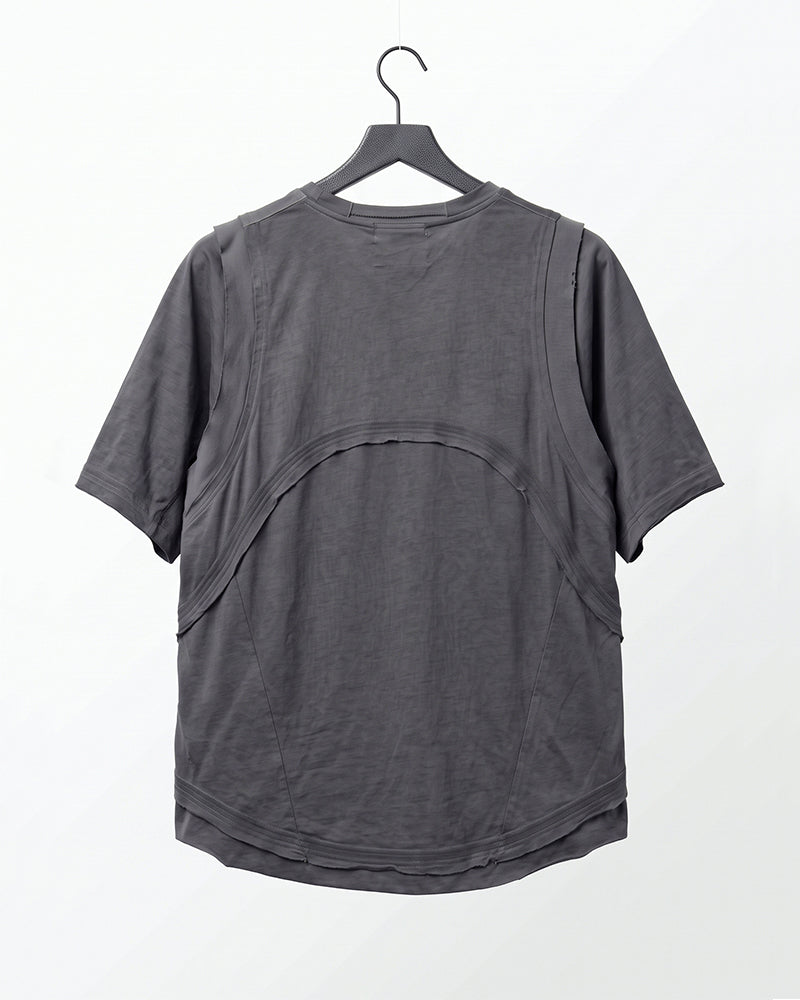 Dystopian Dirty Dye Transformable Sleeve Short Sleeve Tee