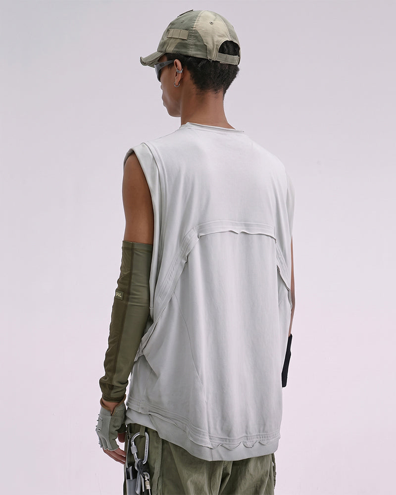 Post-Apocalyptic Dirty Dye Transformable Sleeve T-Shirt