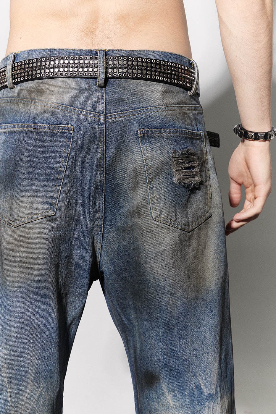 Distressed Dusty Flared Jeans