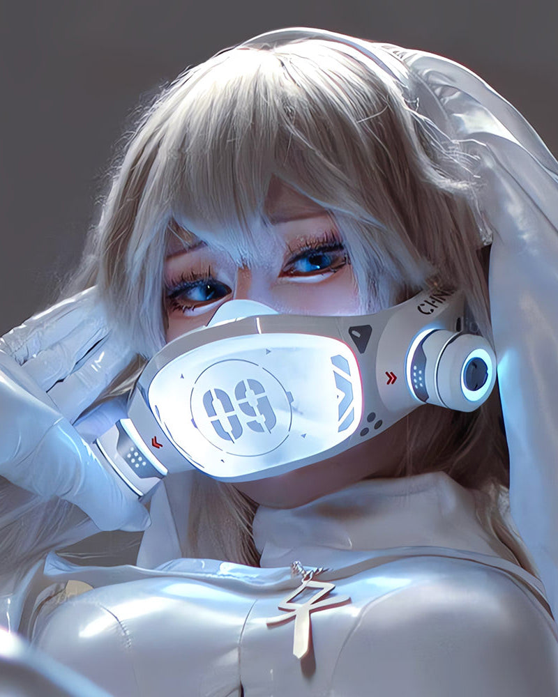Cyberpunk LED Light-Up Mecha Mask