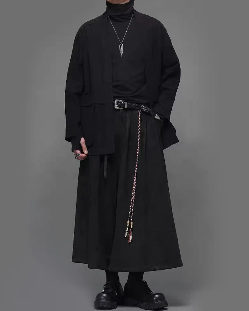 Modern Japanese Mock Neck Long-Sleeve T-Shirt