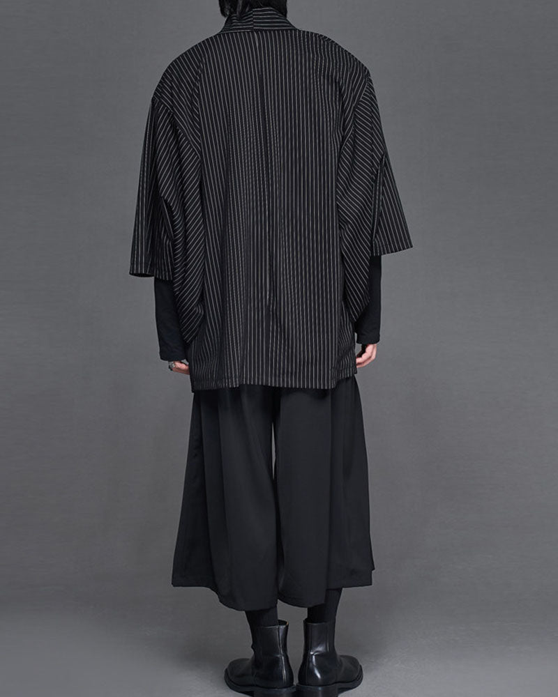 Modern Japanese Pinstripe Kimono Jacket