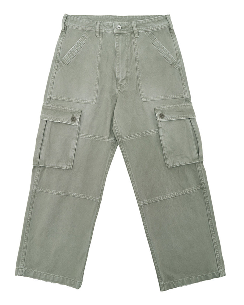 Washed Distressed Vintage Multi-Pocket Cargo Pants