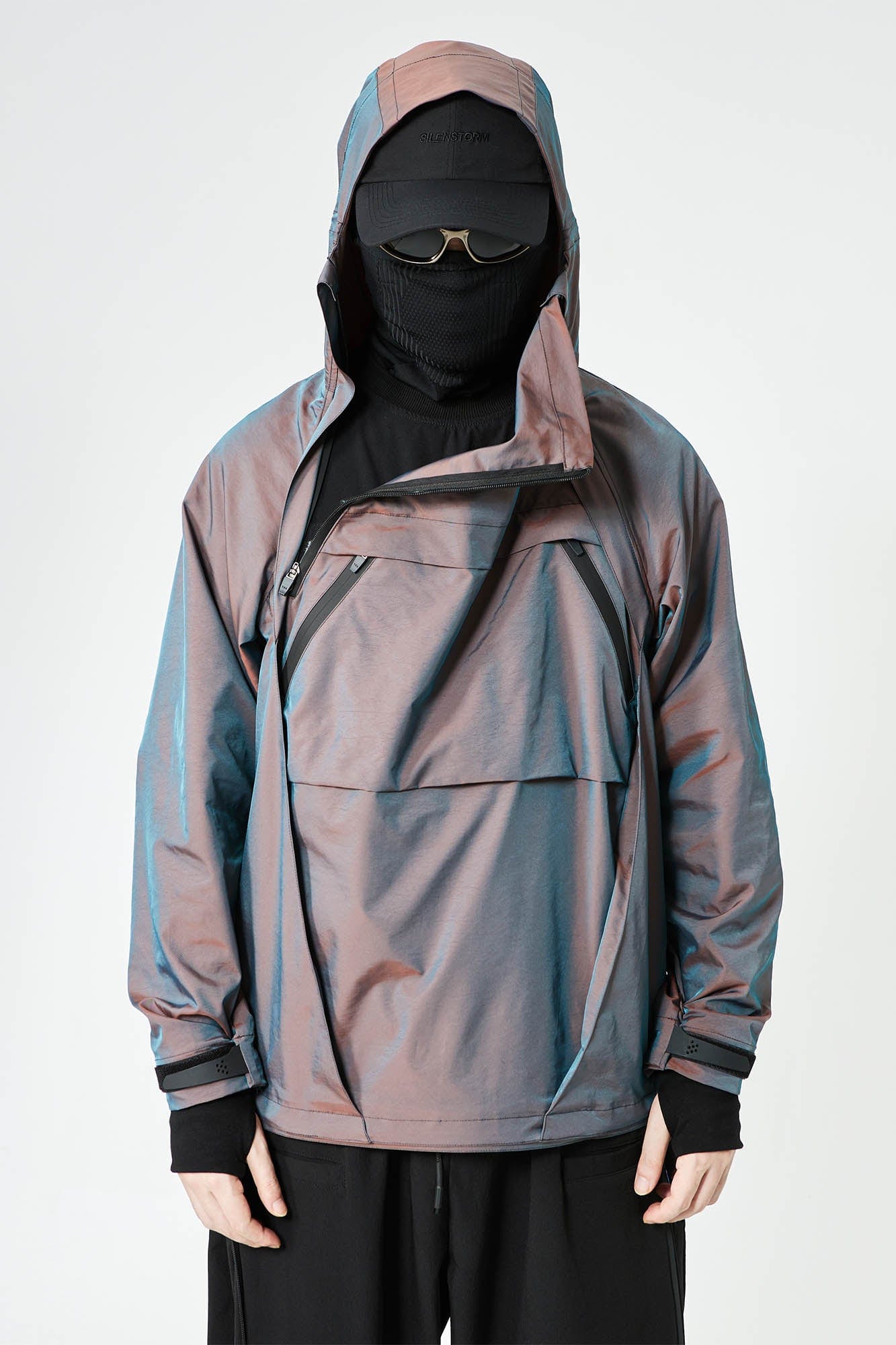 Gradient Hooded Pullover Windbreaker
