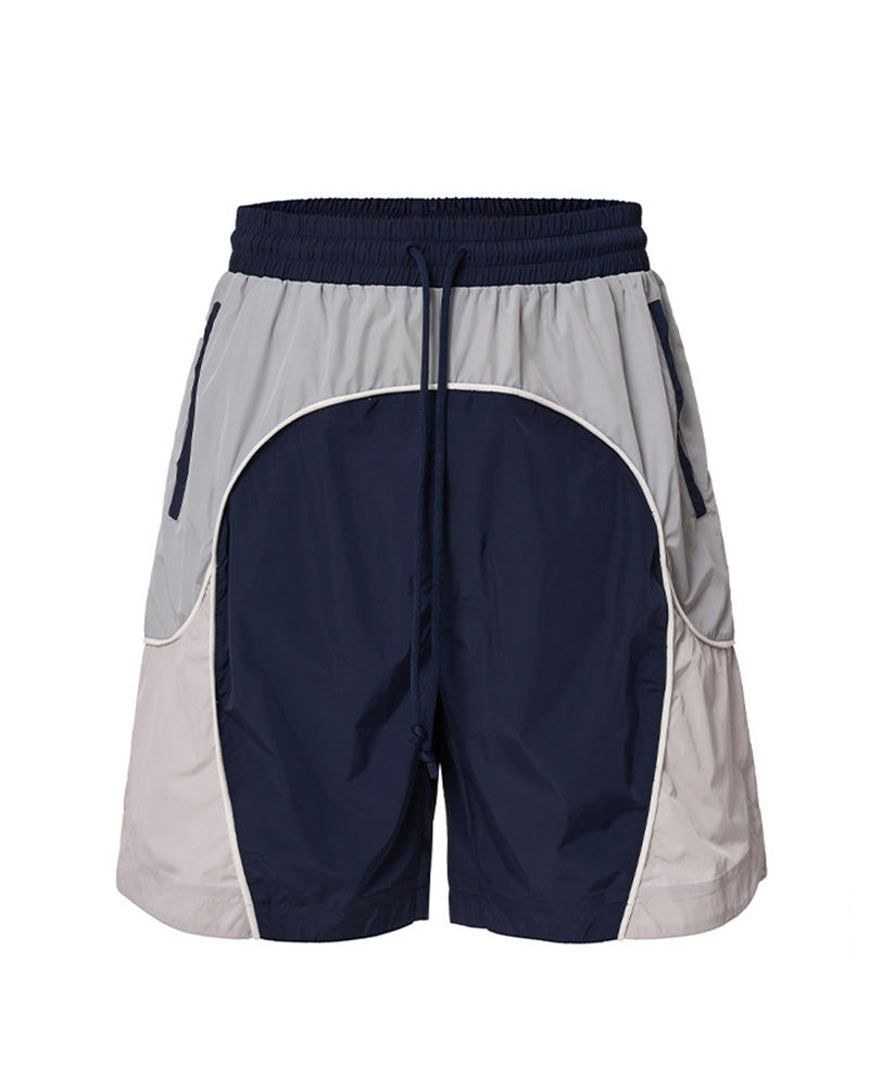 Color-Block Panel Track Shorts
