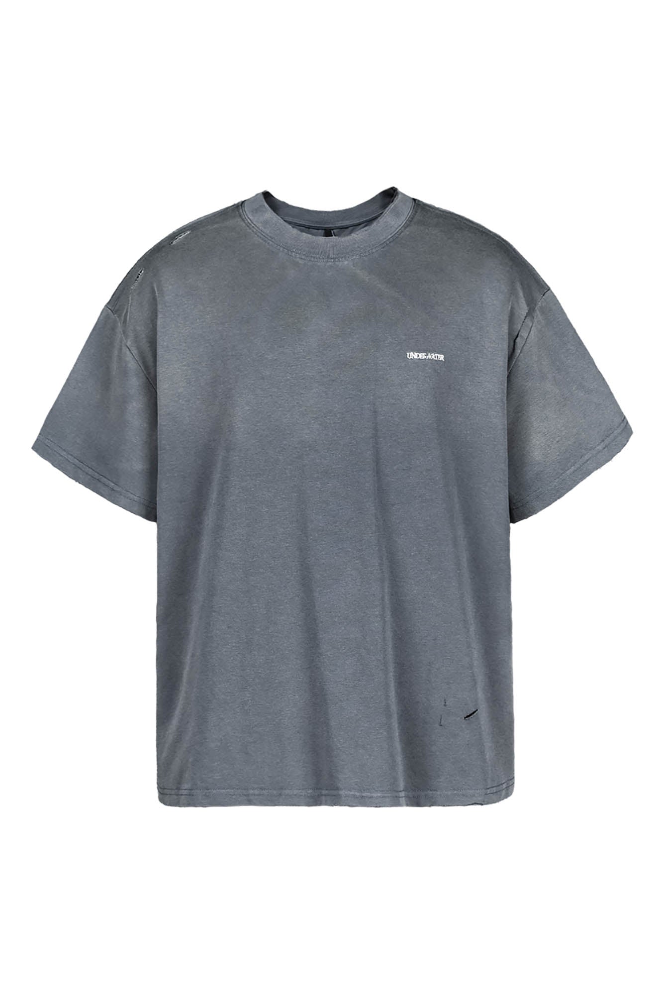 Washed Ripped Gradient T-Shirt Blue