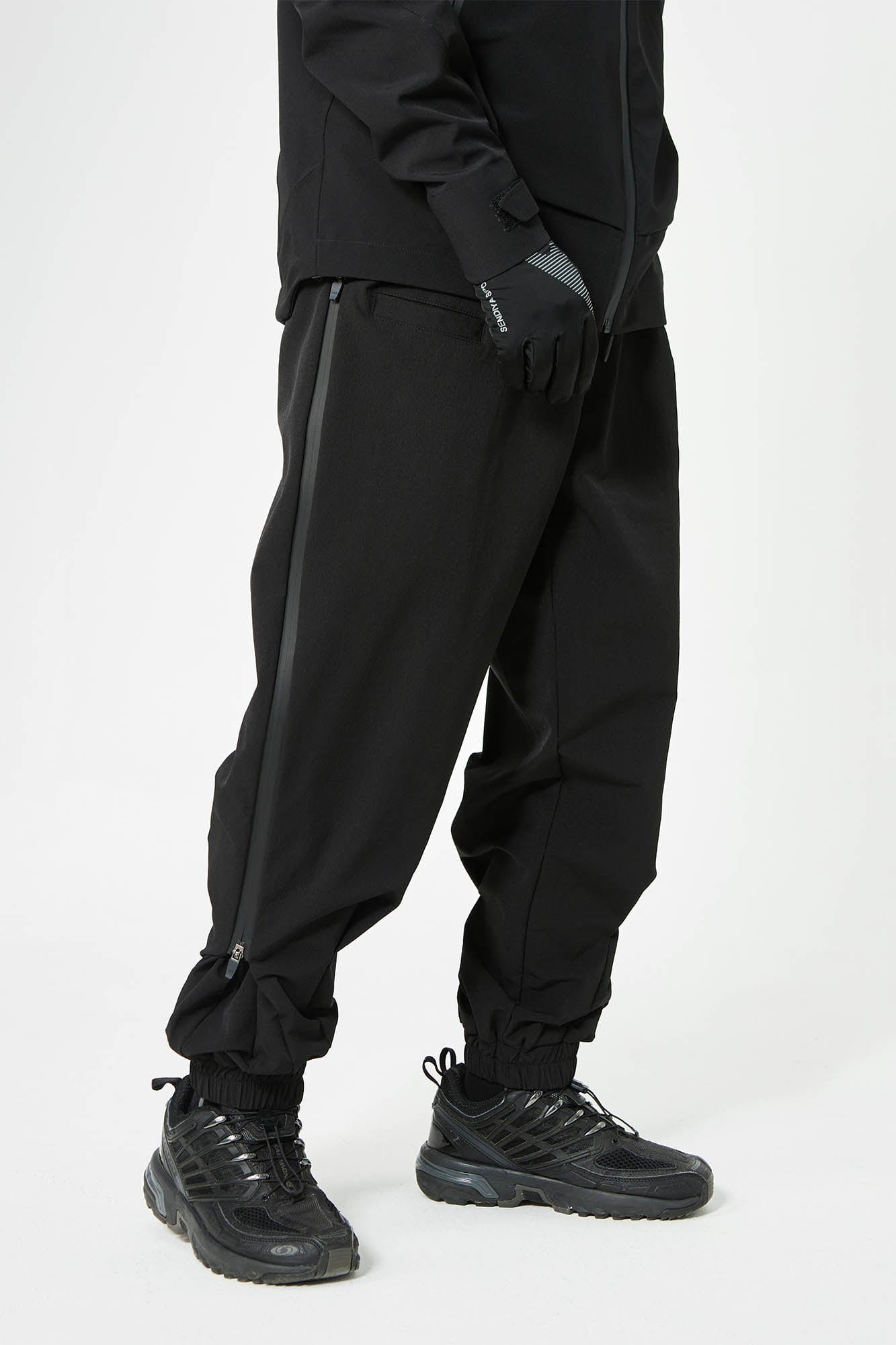 Double-Zip Wide-Leg Jogger Pants