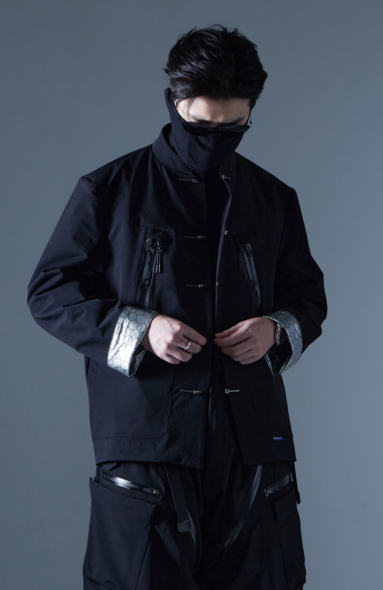 Multi-Pockets Mandarin Waterproof Jacket