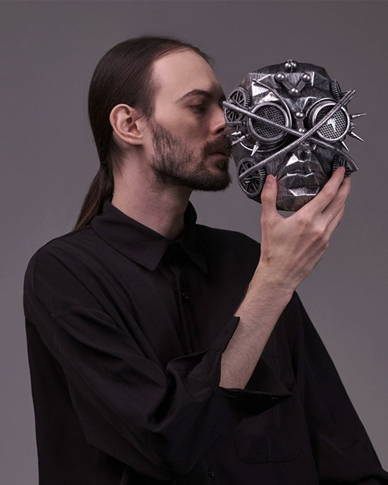 Futuristic Mechanical Rivet Mask