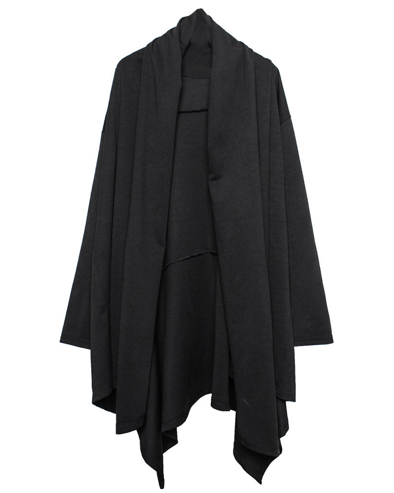 Gothic Darkwear Mid-Length Cardigan Coat