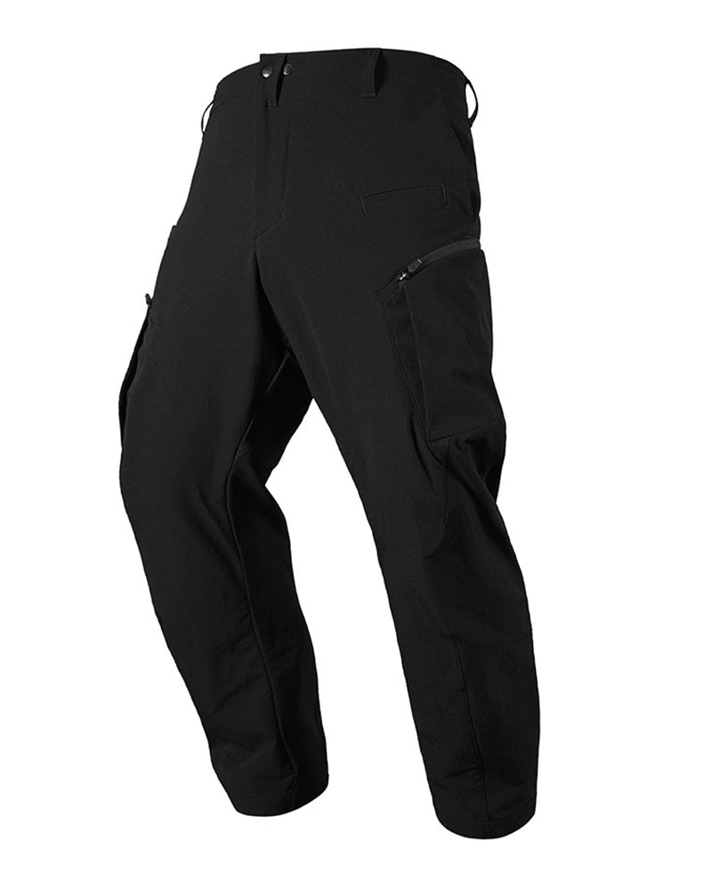 Asymmetric-Zip Soft-Shell Water-Repellent Cavalry Straight Pants