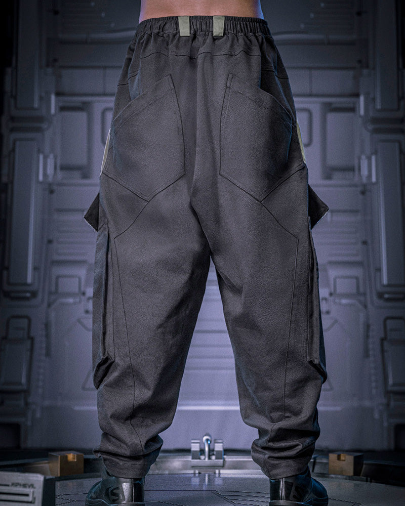 Cyberpunk Outfits Multi-Pocket Stacked Cargo Pants