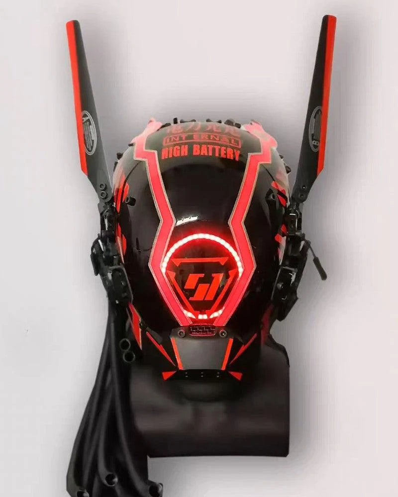 Samurai Dreadlocks LED Cyberpunk Helmet Mask