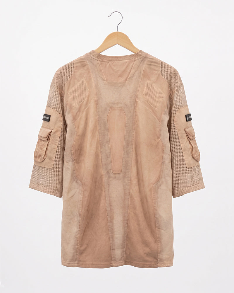 Wasteland Dirty-Dye Mesh Velcro Pocket Tactical T-Shirt