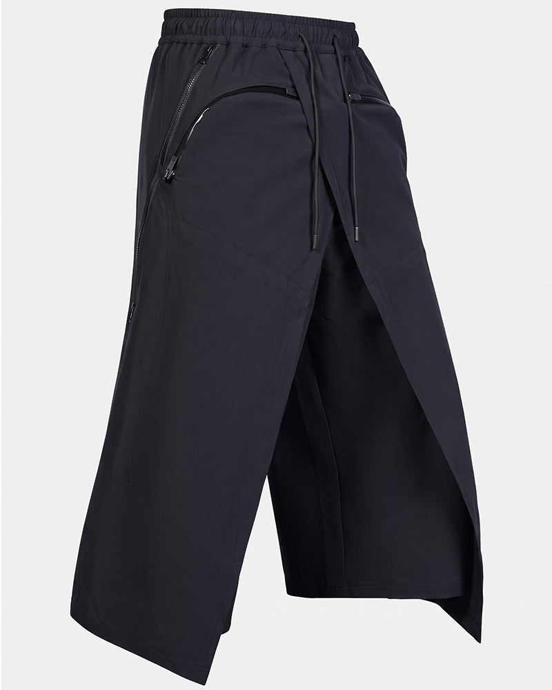Curved Zip Water Repellent Techwear Pants