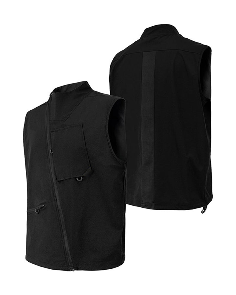 Asymmetric-Zip Techwear Tactical Vest