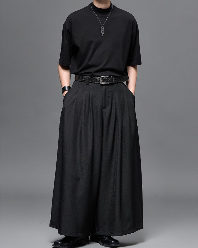 Modern Japanese Pleated Wide Leg Hakama Pants