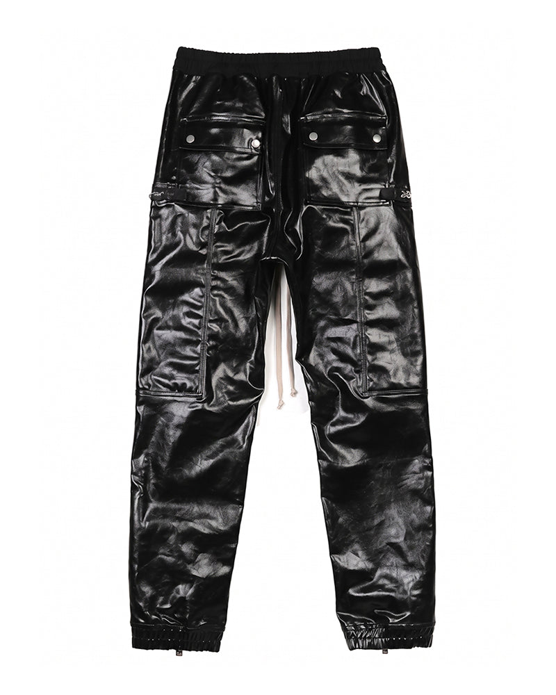 Coated Multi-Zipper Deconstructed Cargo Joggers
