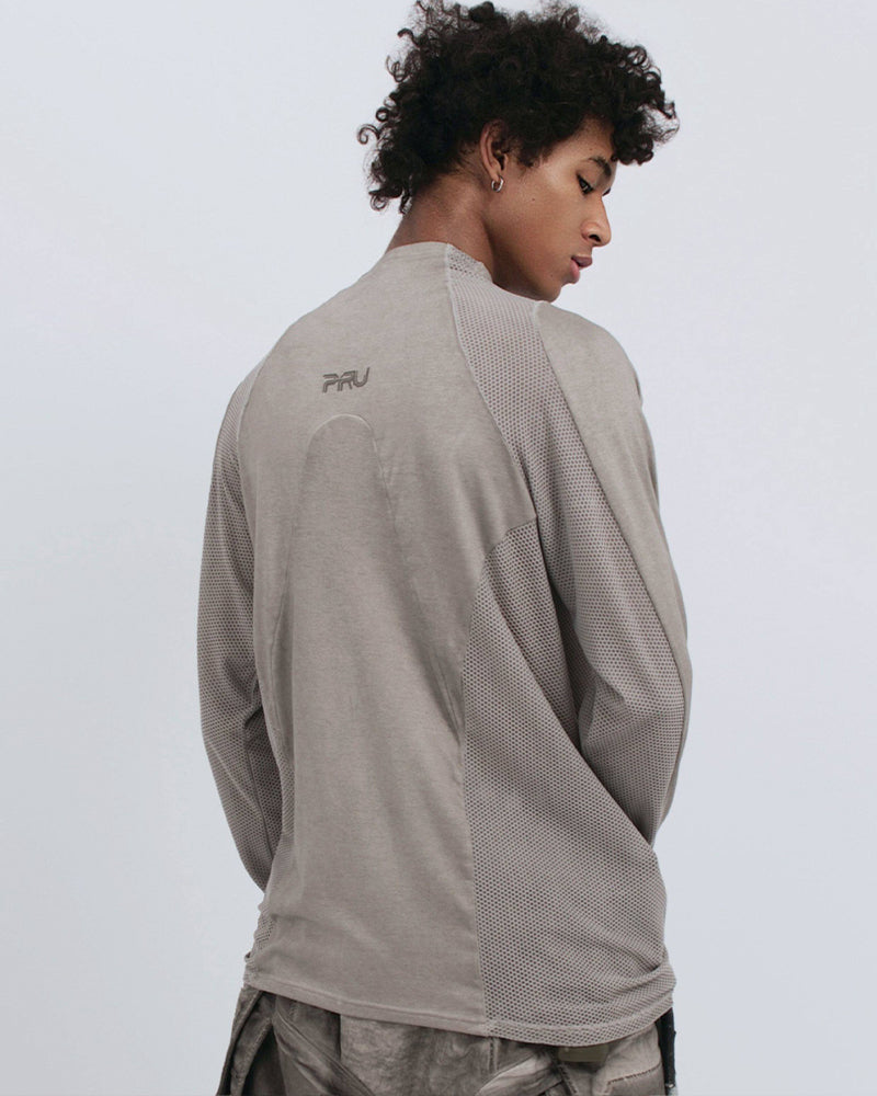 Techwear Mesh Panel Long-Sleeve Tee