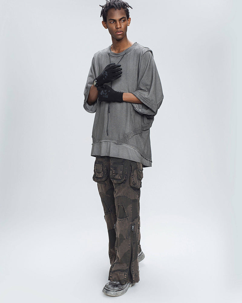 Tactical Camo Multi-Zip Cargo Pants