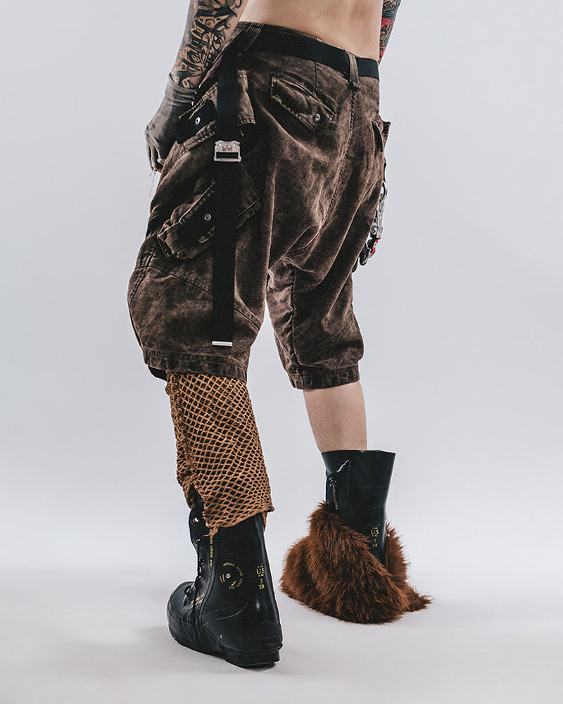 Zip-Pocket Panel Wasteland Shorts