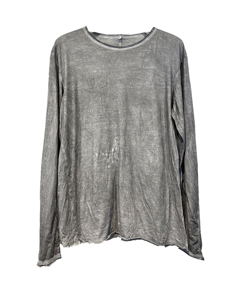 Post‑Apocalyptic Tie‑Dyed Asymmetric Long‑Sleeve T-Shirt