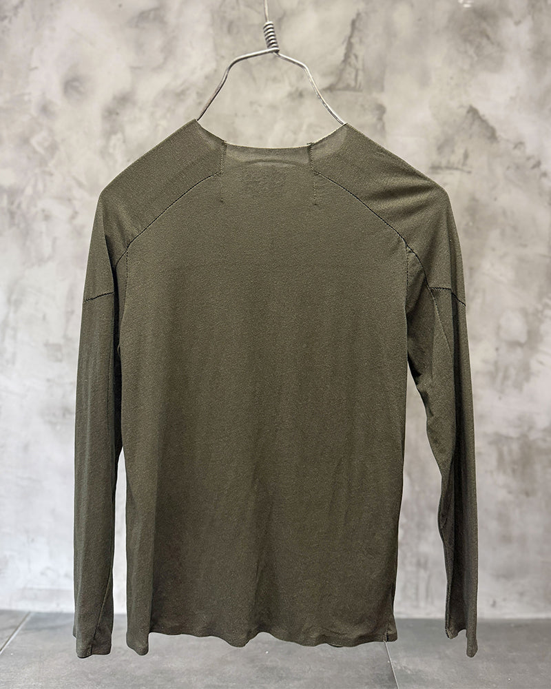 Post-Apocalyptic Paneled Raw Seam Long Sleeve Tee