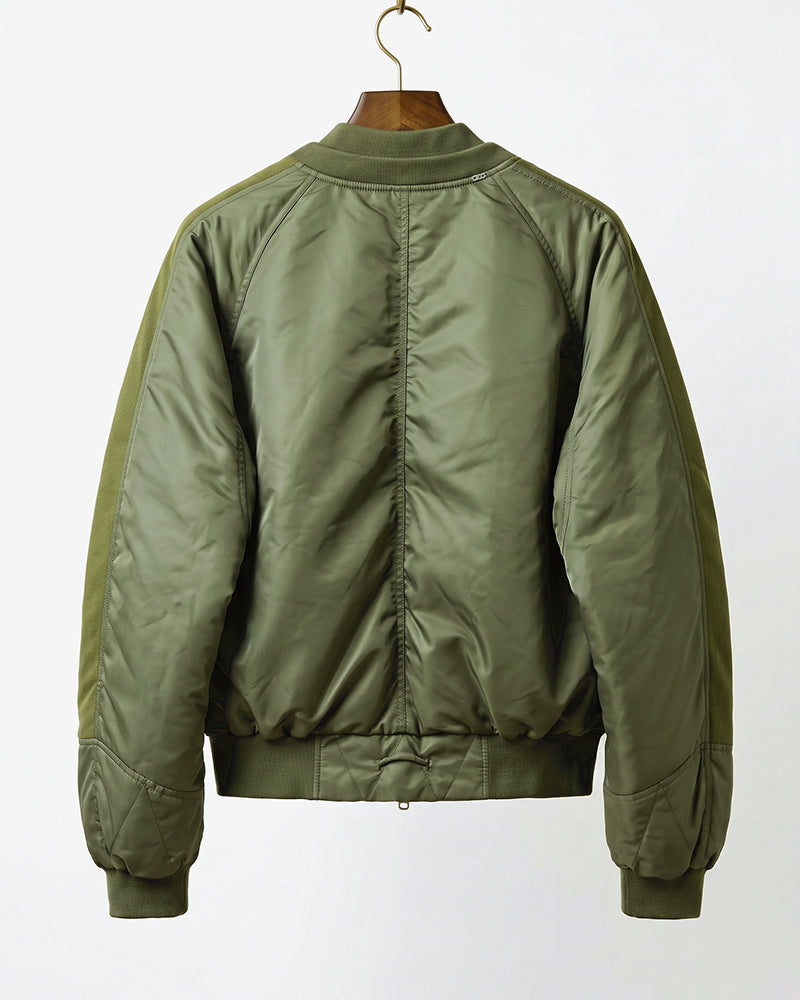 Deconstructed Double Collar Layered Contrast Bomber Jacket