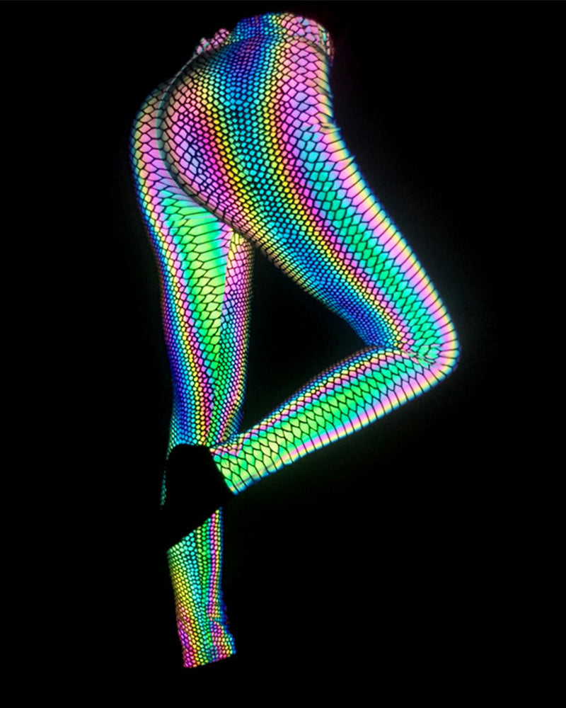 Reflective Rave Clothing Colorful Leggings