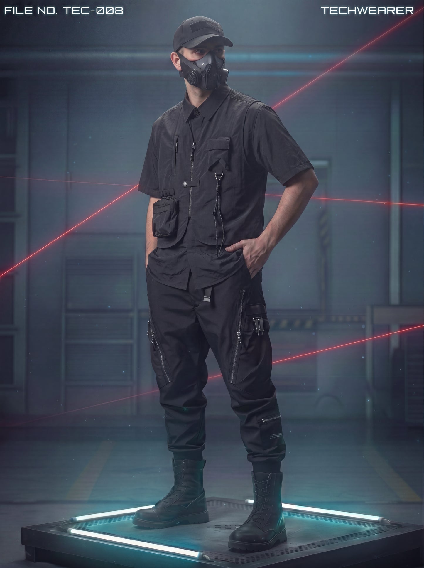 TEC-008｜Cyberpunk Tactical Techwear Set Top / Bottom