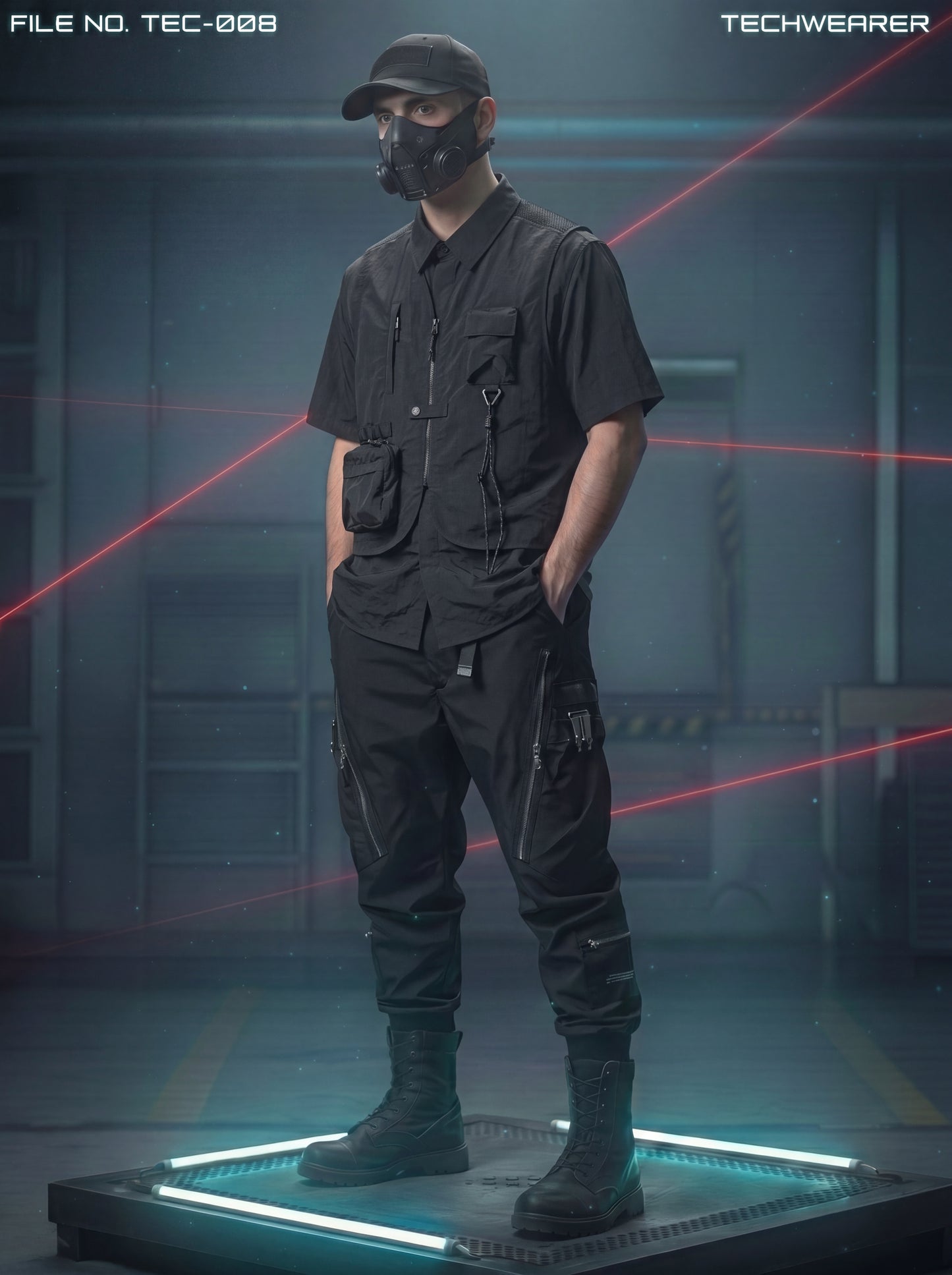 TEC-008｜Cyberpunk Tactical Techwear Set Top / Bottom