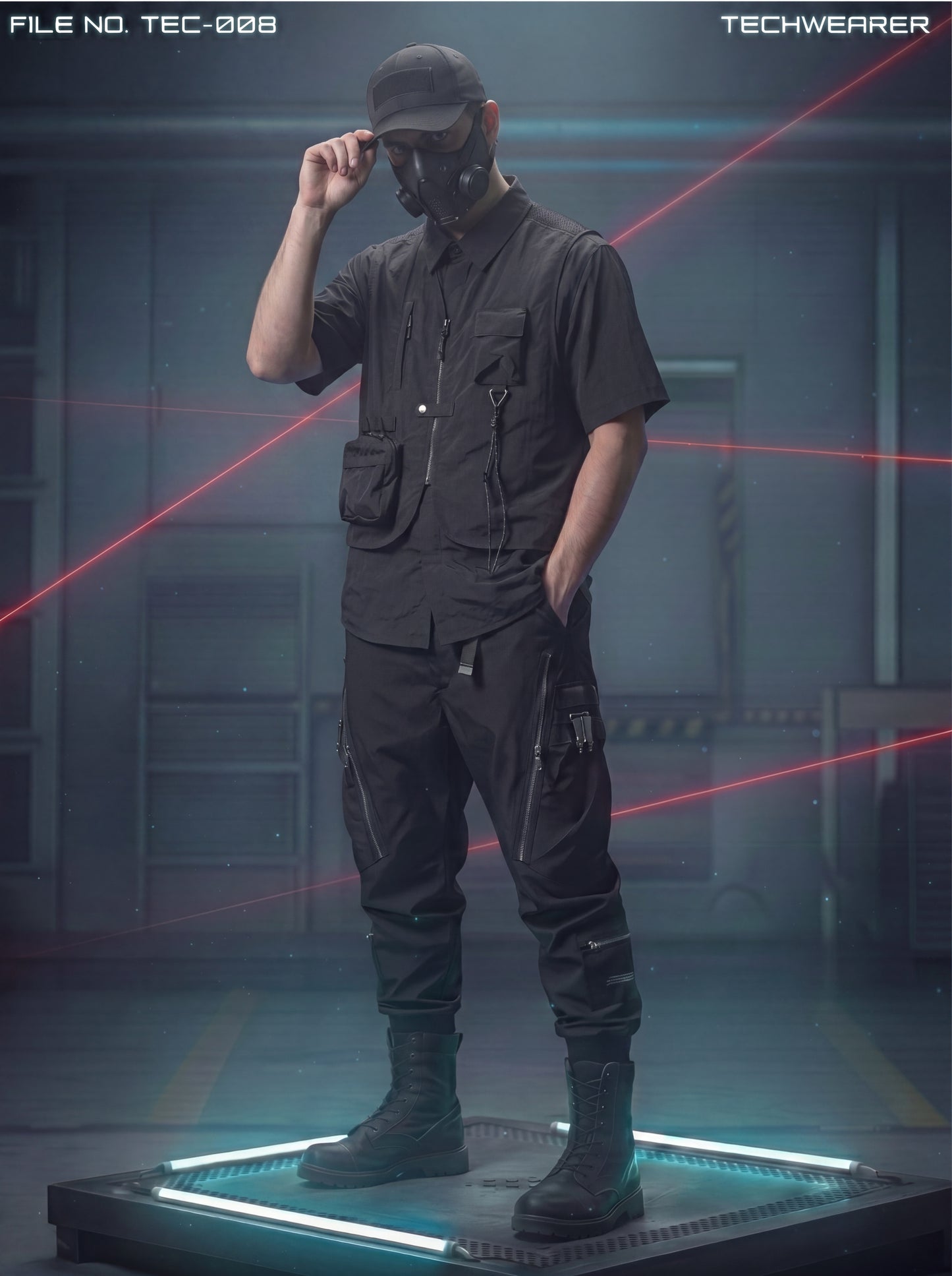 TEC-008｜Cyberpunk Tactical Techwear Set Top / Bottom