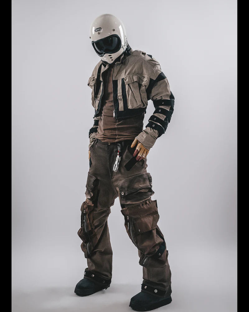 Post-Apocalyptic Functional 3D Pocket Wide Leg Cargo Pants
