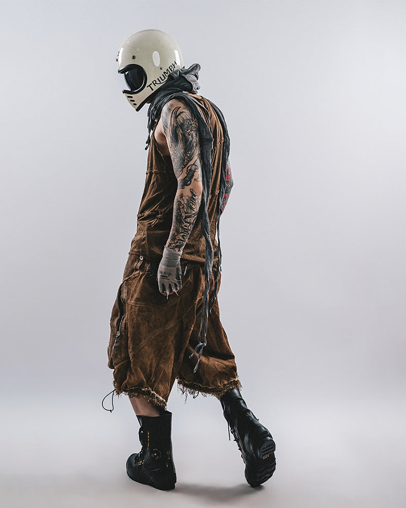 Wasteland Style Washed Spiral Cut Sleeveless T-Shirt