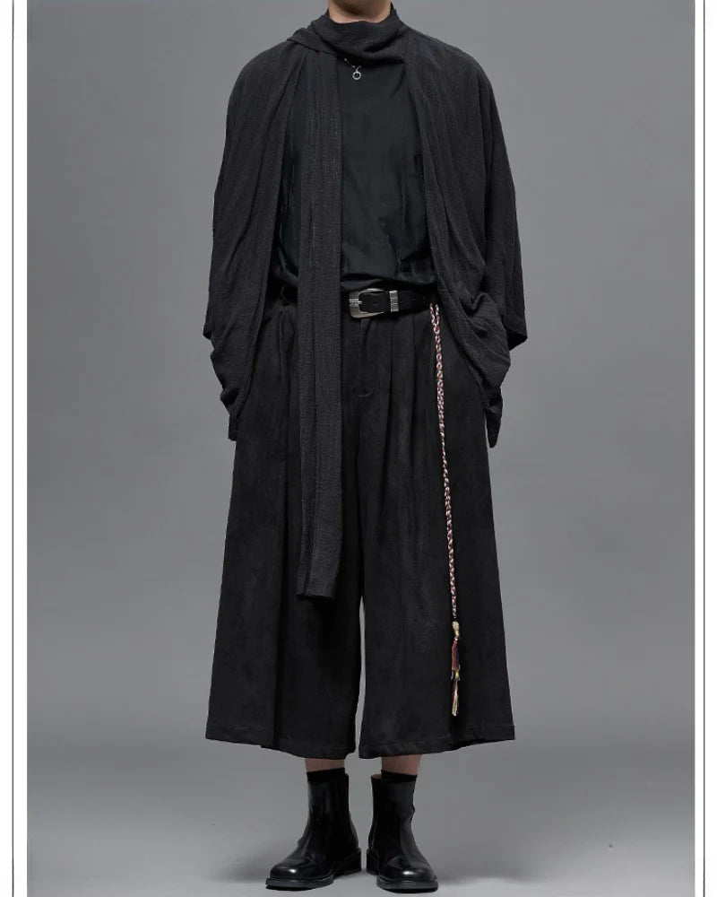 Japanese-Style Mid-Length Unisex Linen Cardigan