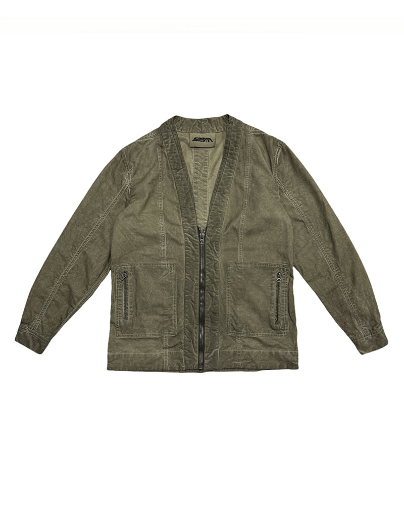 Wasteland Distressed V-neck Zip Jacket
